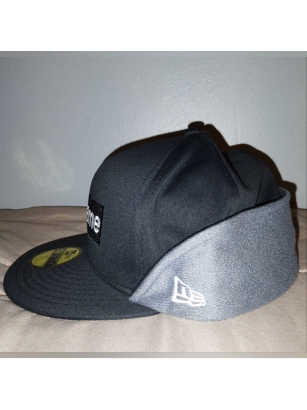 Supreme FW20 Black GORETEX WINDSTOPPER Earflap Box Logo New Era Fitted Cap 7 1/2 - Picture 5 of 12